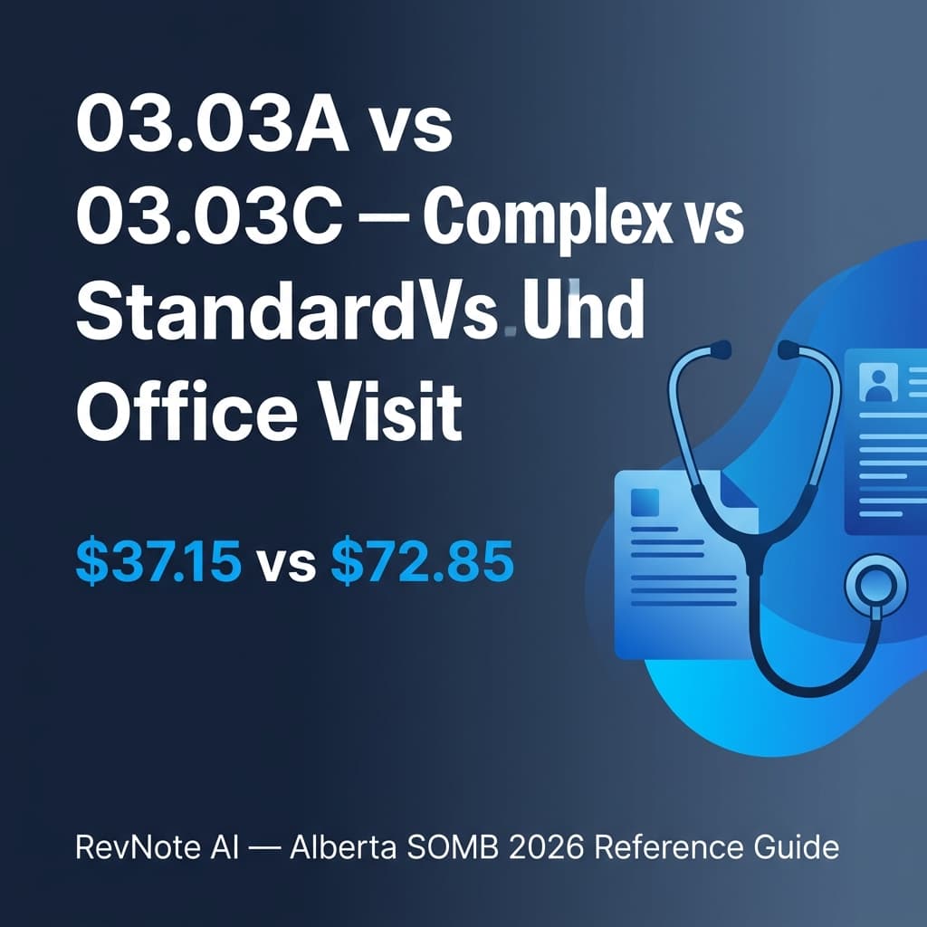 03.03A vs 03.03C — When to Bill a Complex vs Standard Office Visit (Alberta 2026) — RevNote AI