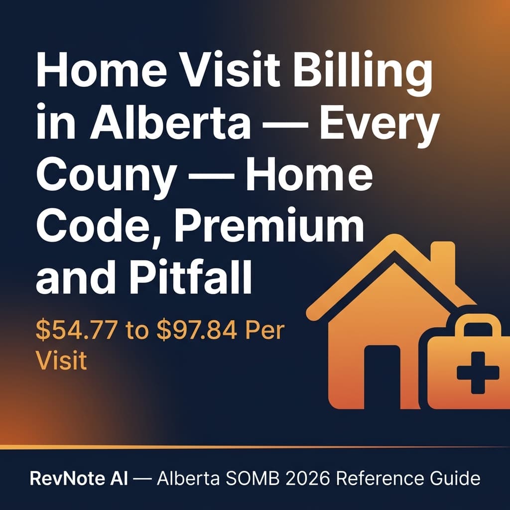 Home Visit Billing in Alberta — Every Code, Premium, and Pitfall (2026) — RevNote AI