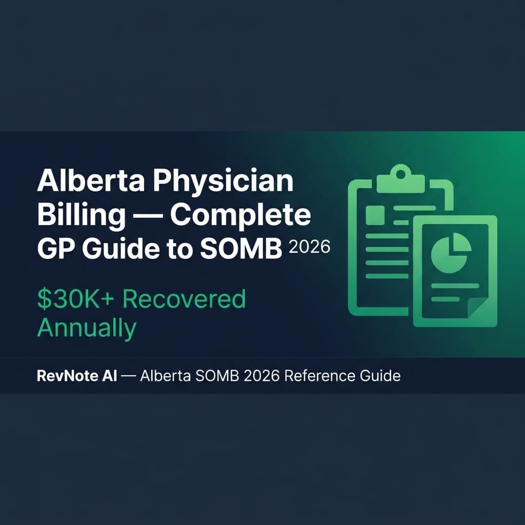 Alberta Physician Billing — The Complete GP Guide to SOMB 2026 — RevNote AI